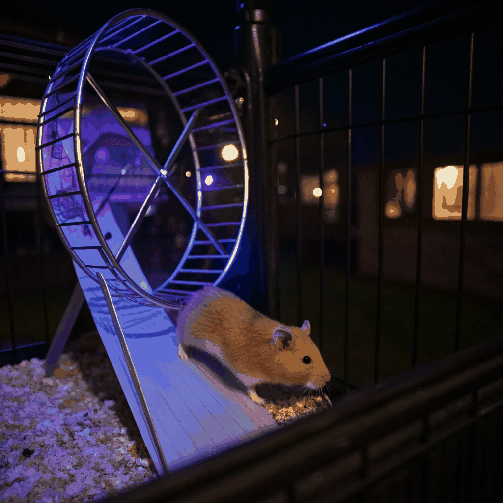 Active little hamster in our small pet wing