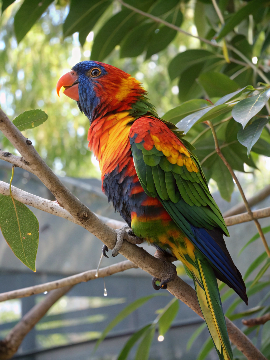Rescued parrot bonding with a volunteer